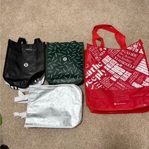 Lululemon Shopping Bags Tote, 1 Large and 3 Small Bags